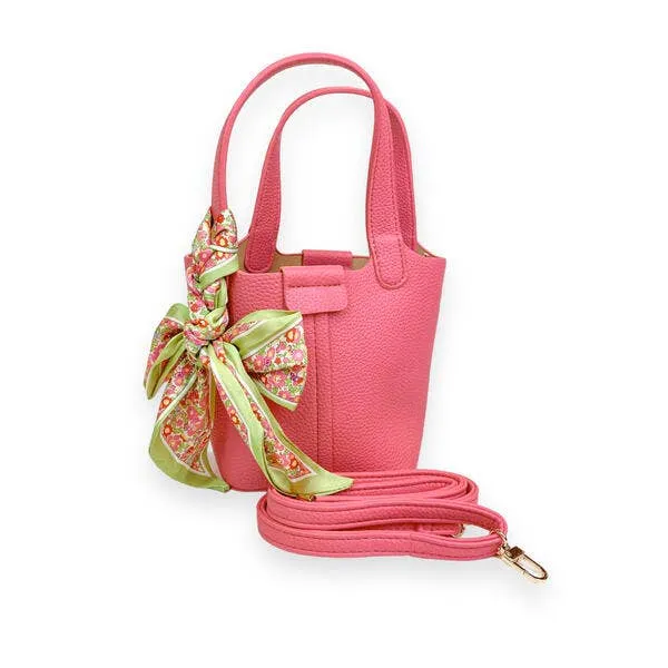 Satchel Bag w/ Scarf: BLACK