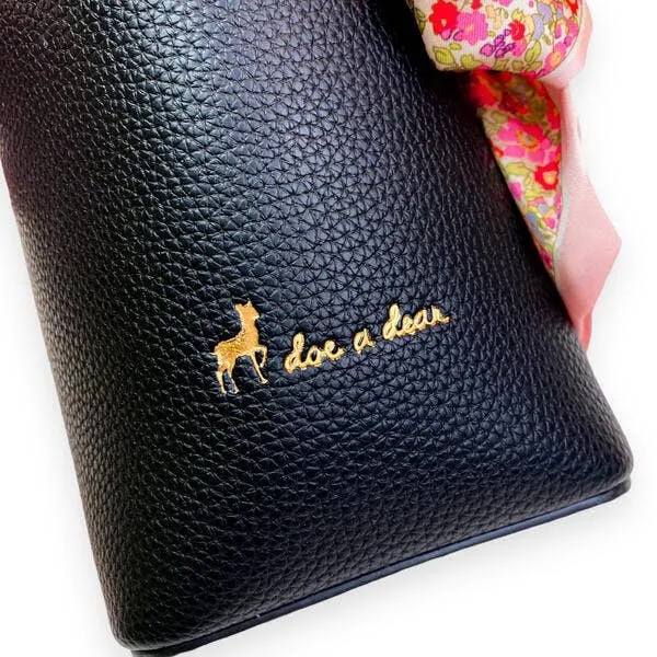 Satchel Bag w/ Scarf: BLACK
