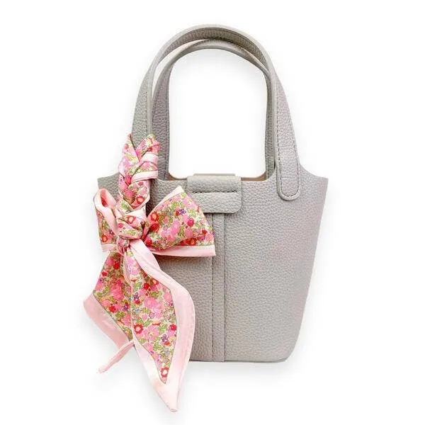 Satchel Bag w/ Scarf: BLACK