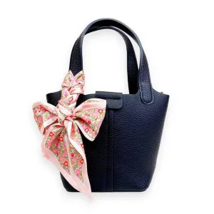 Satchel Bag w/ Scarf: BLACK