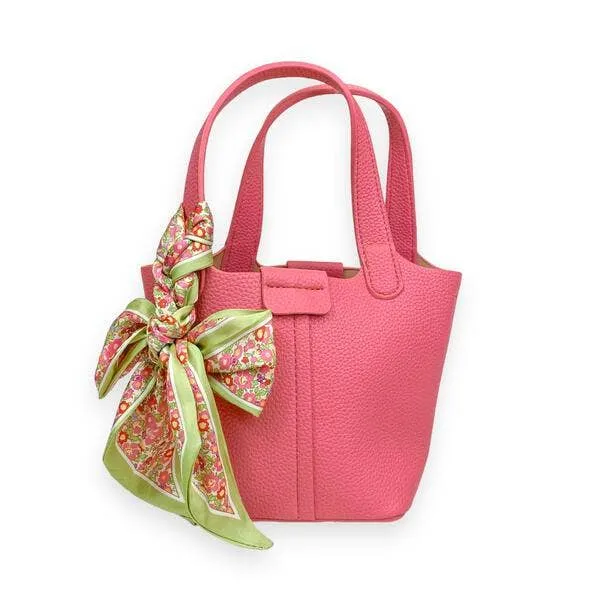 Satchel Bag w/ Scarf: BLACK