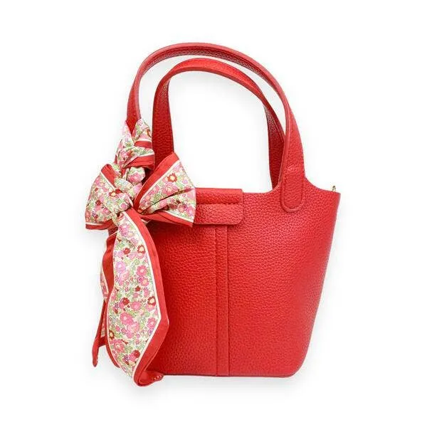 Satchel Bag w/ Scarf: BLACK