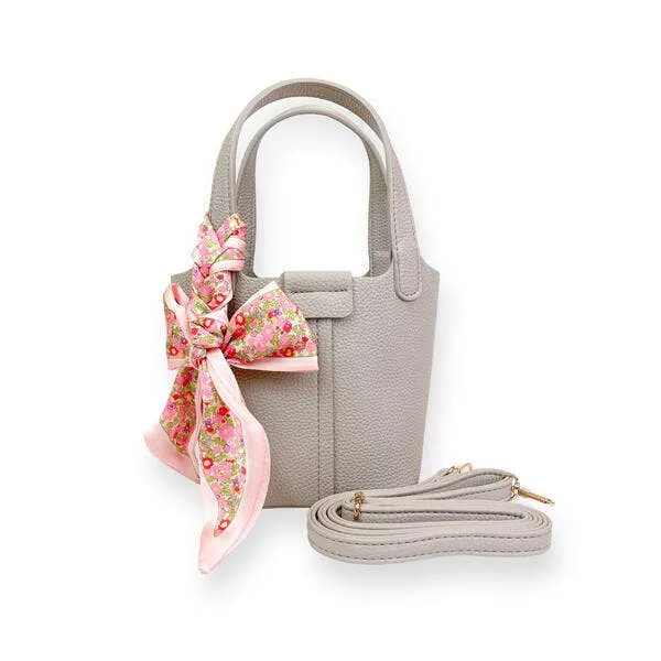 Satchel Bag w/ Scarf: BLACK