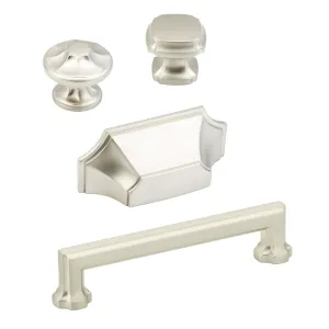 Satin Nickel "Regal" Cabinet Knobs and Drawer Pull