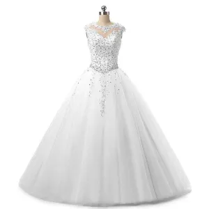 sd-hk Women Prom Gowns Sleeveless Lace Wedding Dress