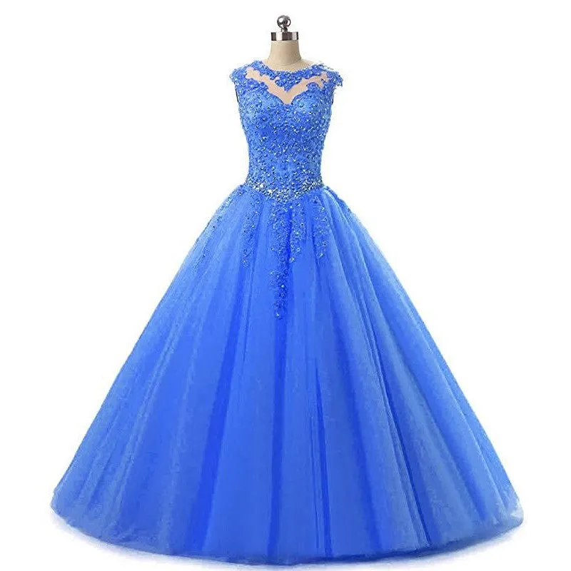 sd-hk Women Prom Gowns Sleeveless Lace Wedding Dress