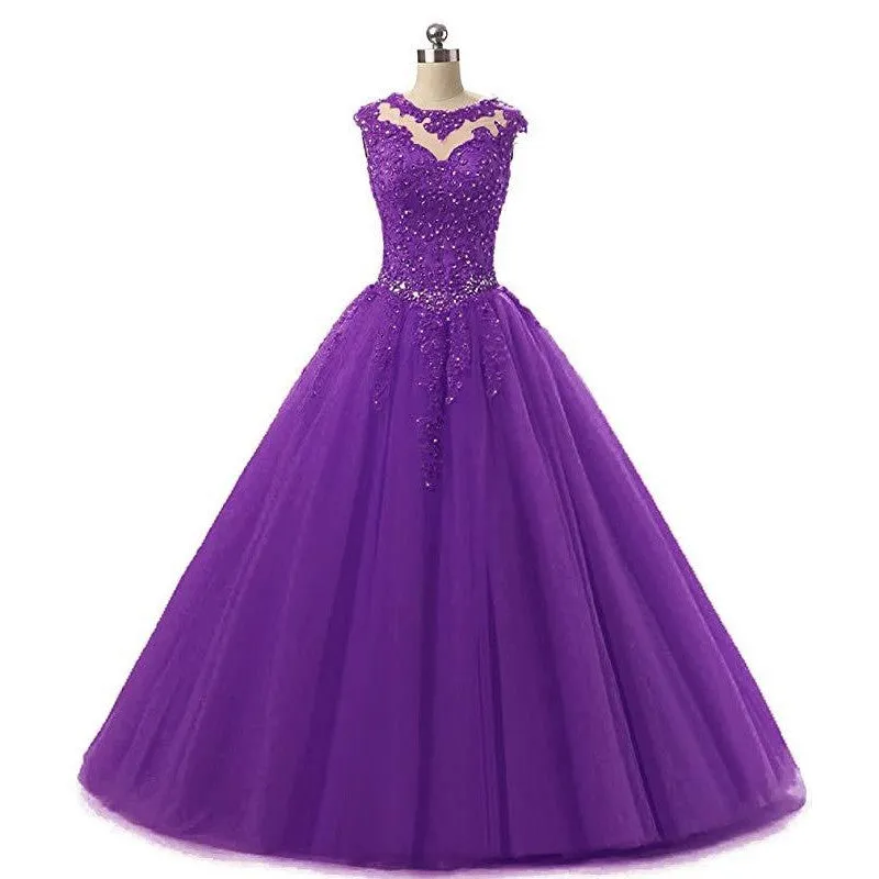 sd-hk Women Prom Gowns Sleeveless Lace Wedding Dress