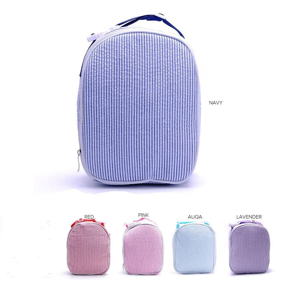 Seersucker Tractor Backpack Set