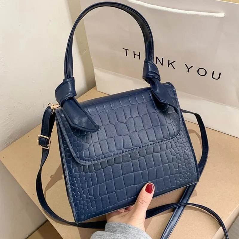 Small Square Bags for Women Hand Designer Luxury Brand PU Leather Shoulder Bag Work Lady Stone Pattern 2021 Purse