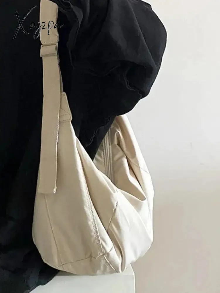 Solid Color Dumpling Shape Design Crossbody Bag