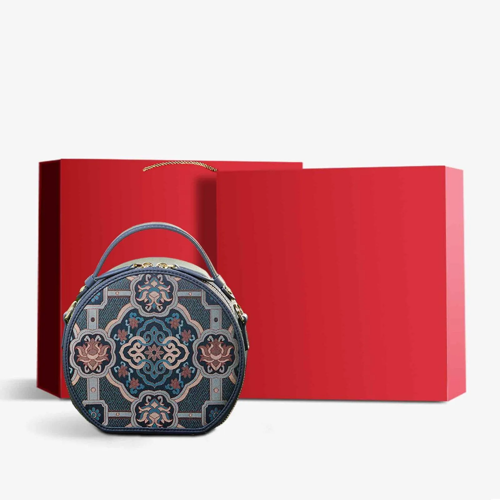 Song Brocade Silk Vintage Round Bag