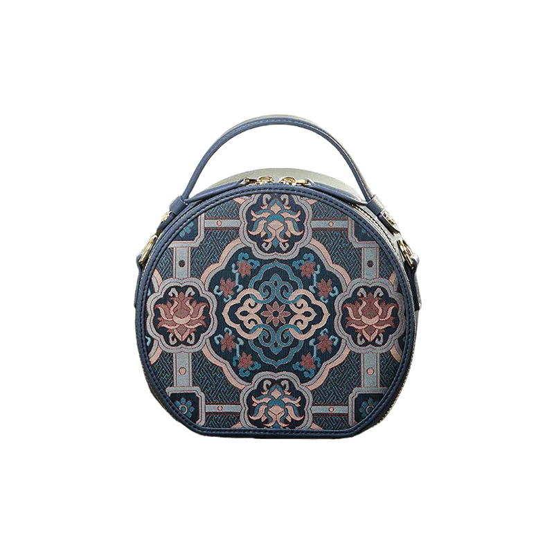 Song Brocade Silk Vintage Round Bag