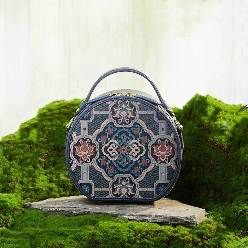 Song Brocade Silk Vintage Round Bag