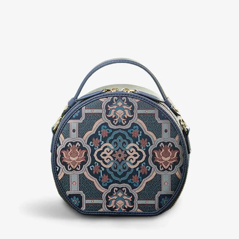 Song Brocade Silk Vintage Round Bag