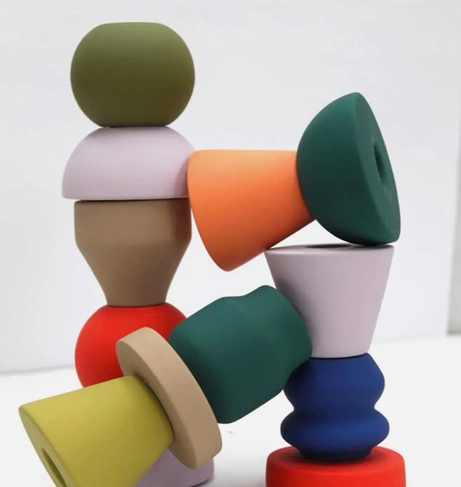 Stack Peach Candlestick Holder
