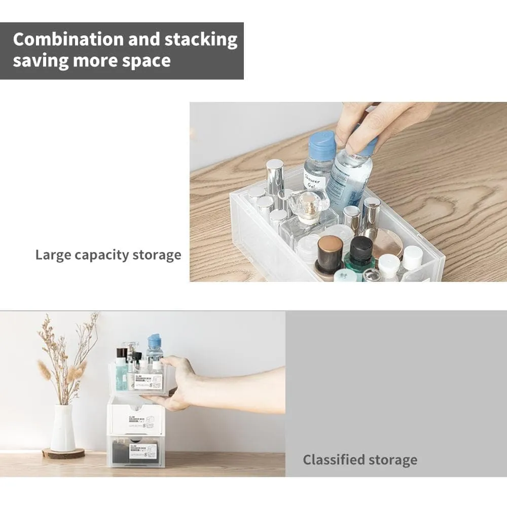 Stackable Mini Storage Box | White & Transparent