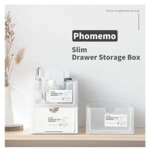 Stackable Mini Storage Box | White & Transparent