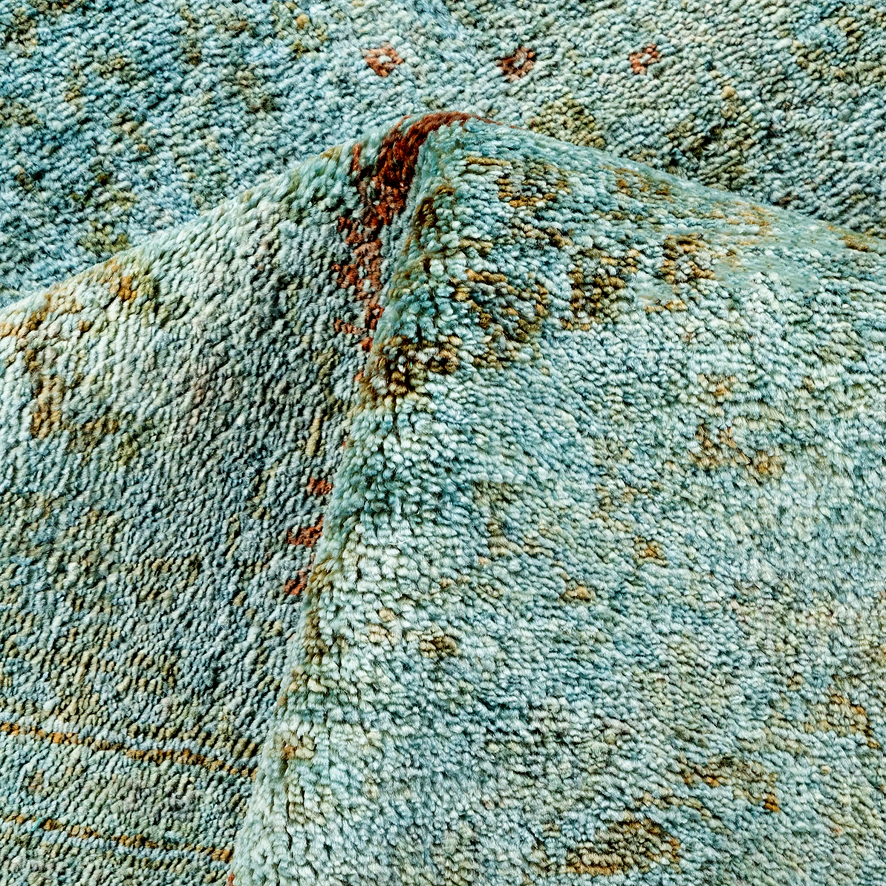 Teal Overdyed Transitional Rug - 3'10" x 6'1"