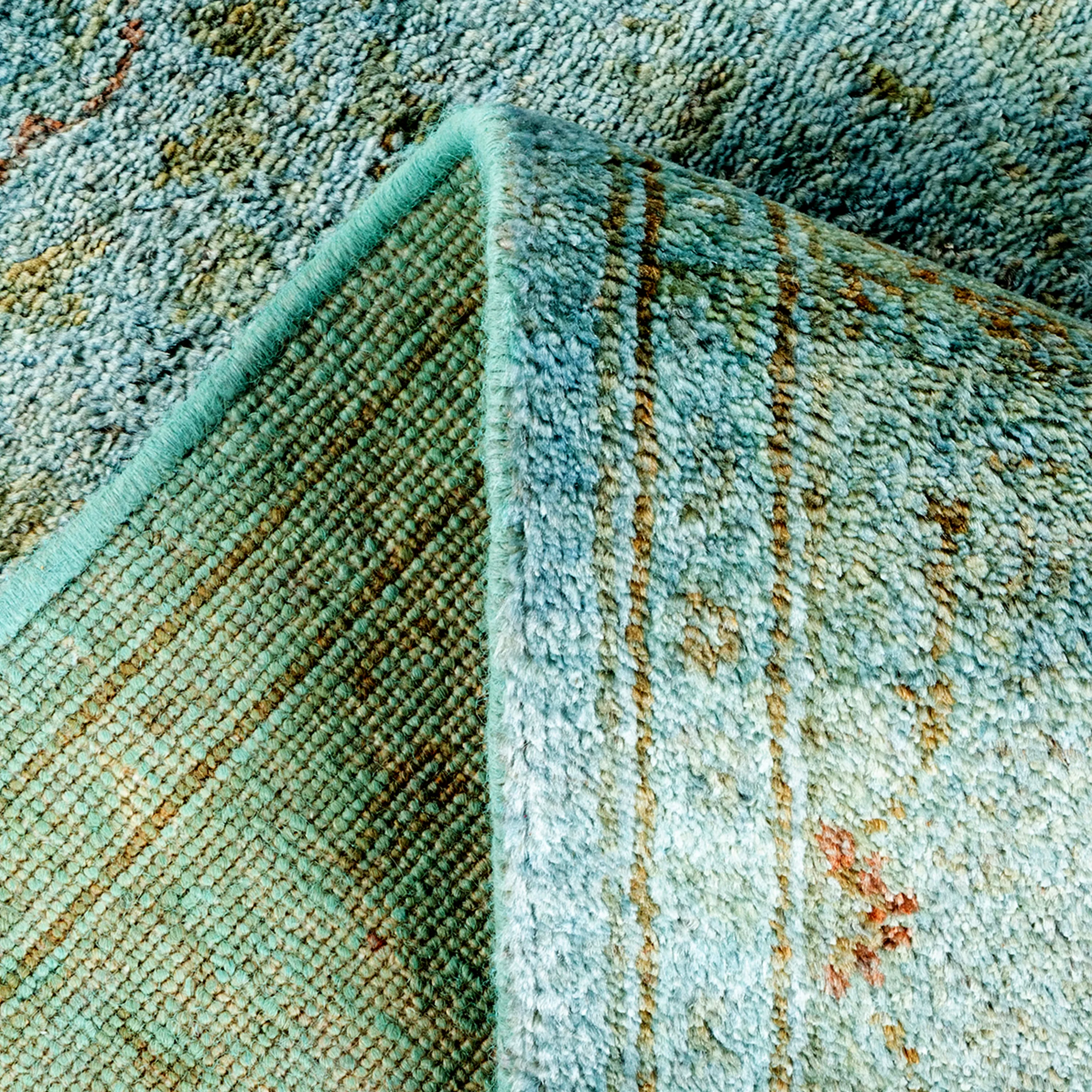 Teal Overdyed Transitional Rug - 3'10" x 6'1"