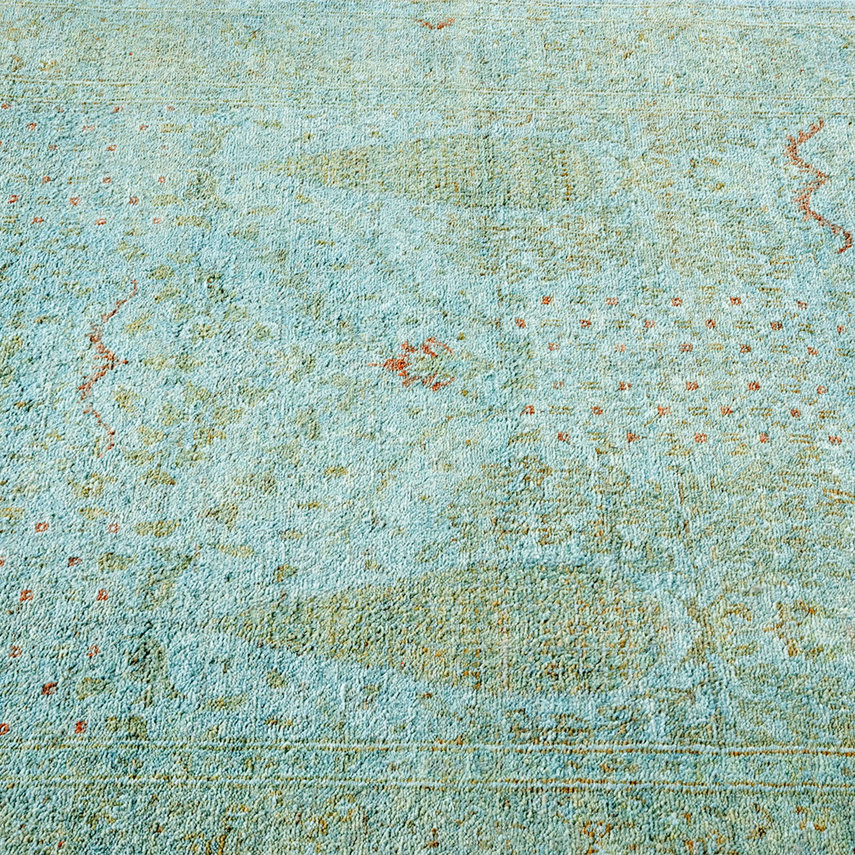 Teal Overdyed Transitional Rug - 3'10" x 6'1"