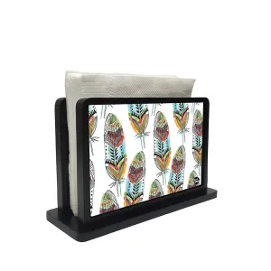 Tissue Holder Paper Napkin Stand - Feathers White