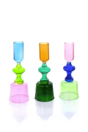 Tri-Color Candlesticks Small | Pink