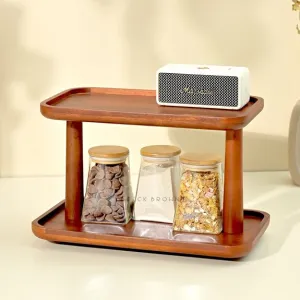 Twin-Tier Wooden Double Slab Organizer