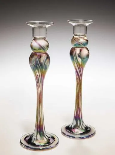 Unique Glass Color Candle Holders