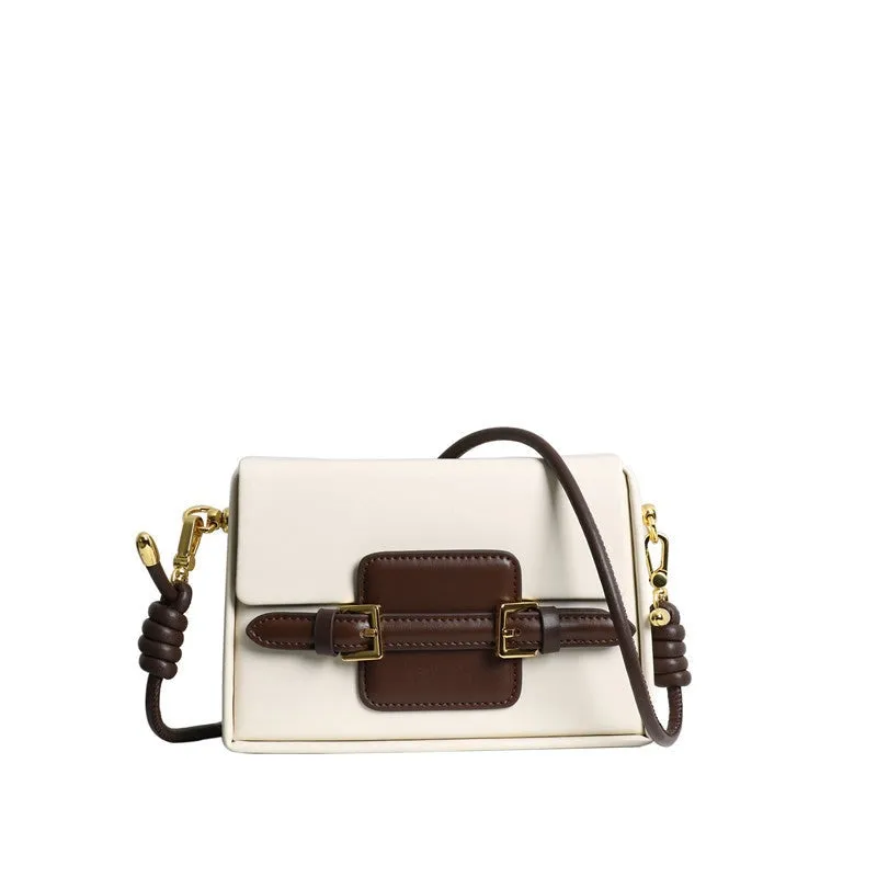 Unique Leather Square Box Shoulder Bag Small