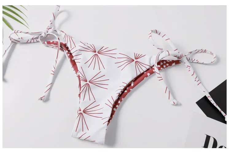 Unique Print Halter Bikini Set