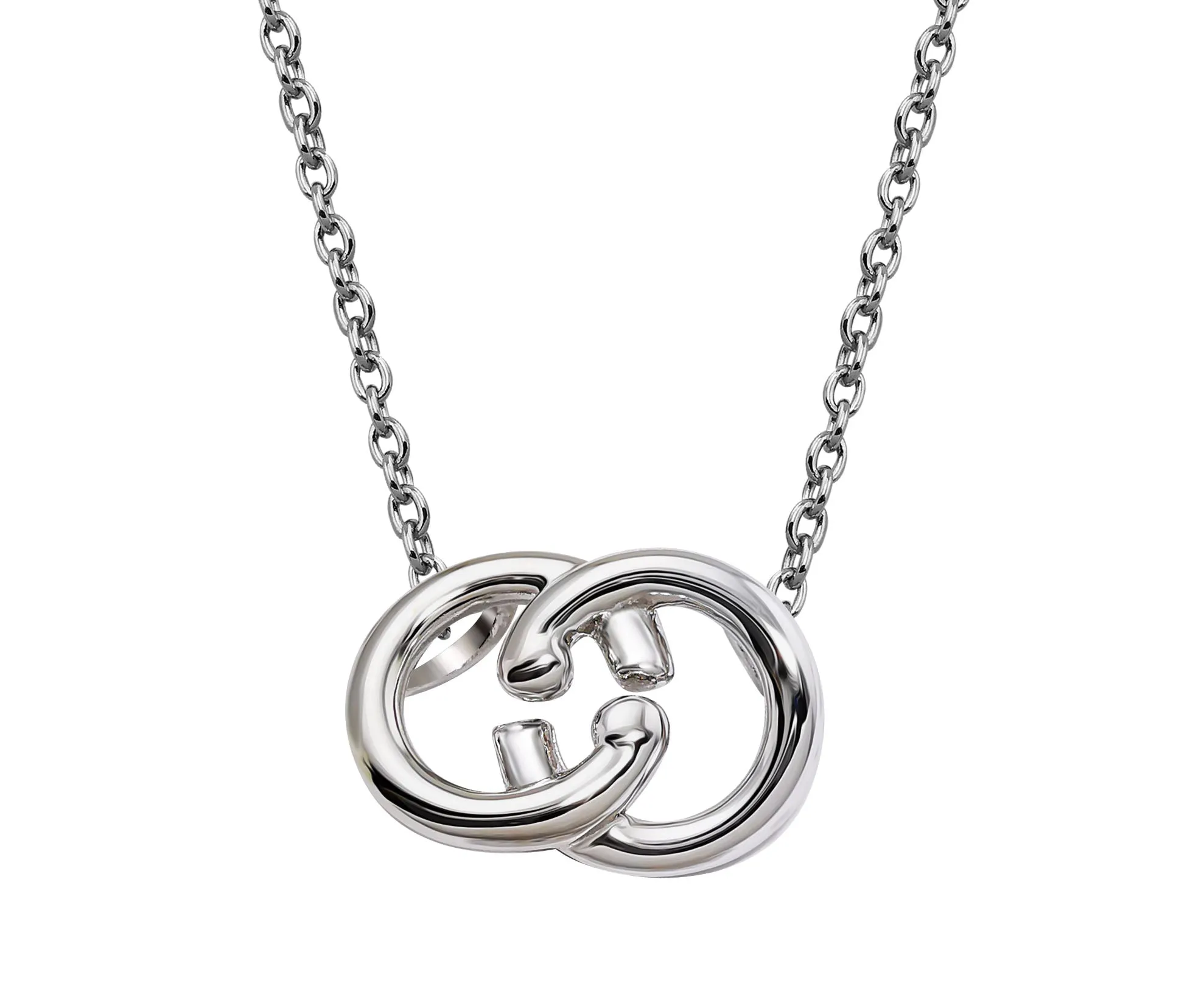 Unique Sterling Silver Linked Circle Necklace