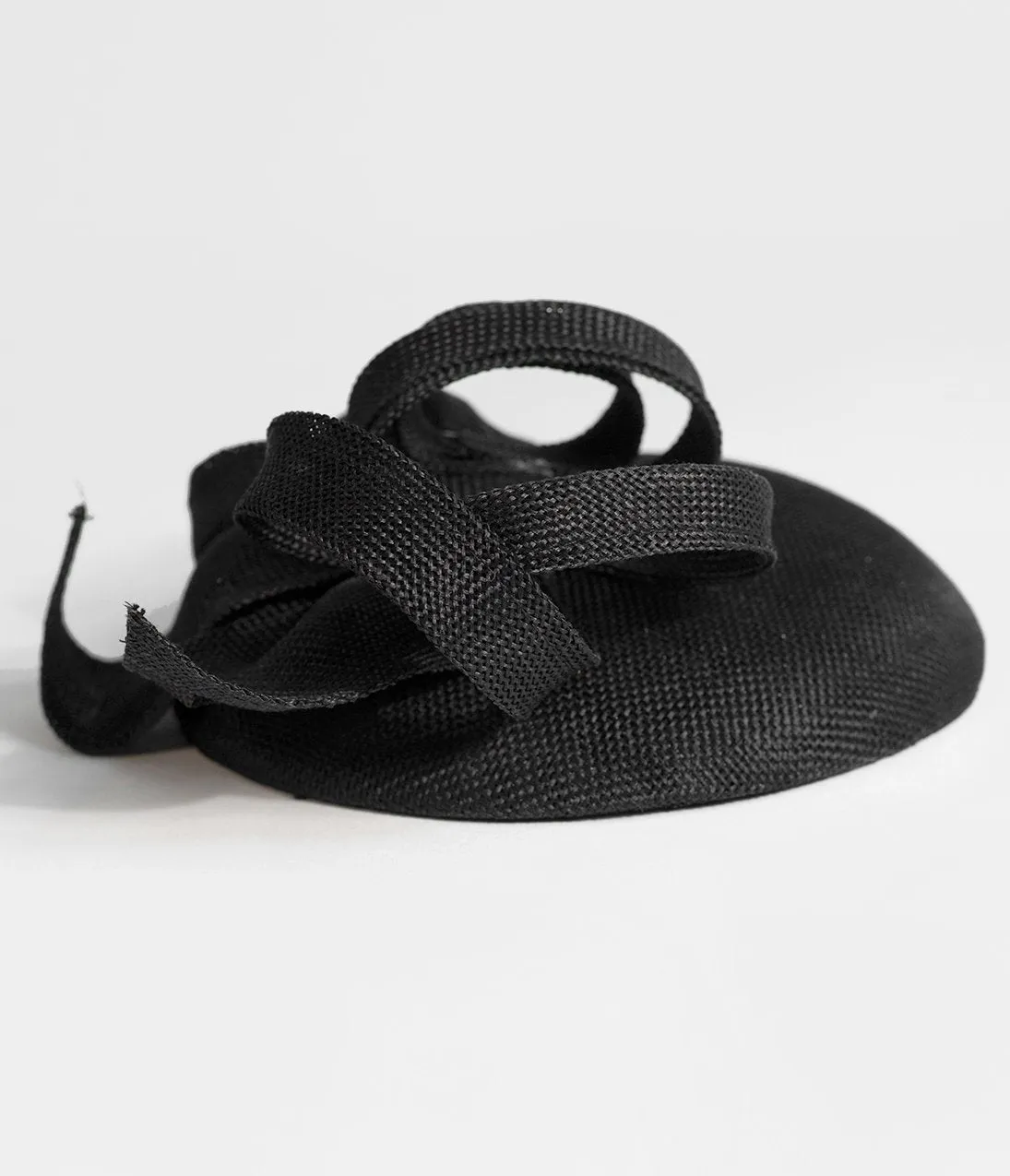 Unique Vintage Black Curly Sinamay Fascinator