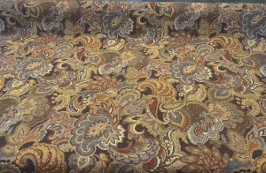 Upholstery Miranda Coffee Paisley Chenille Upholstery Fabric By The Yard