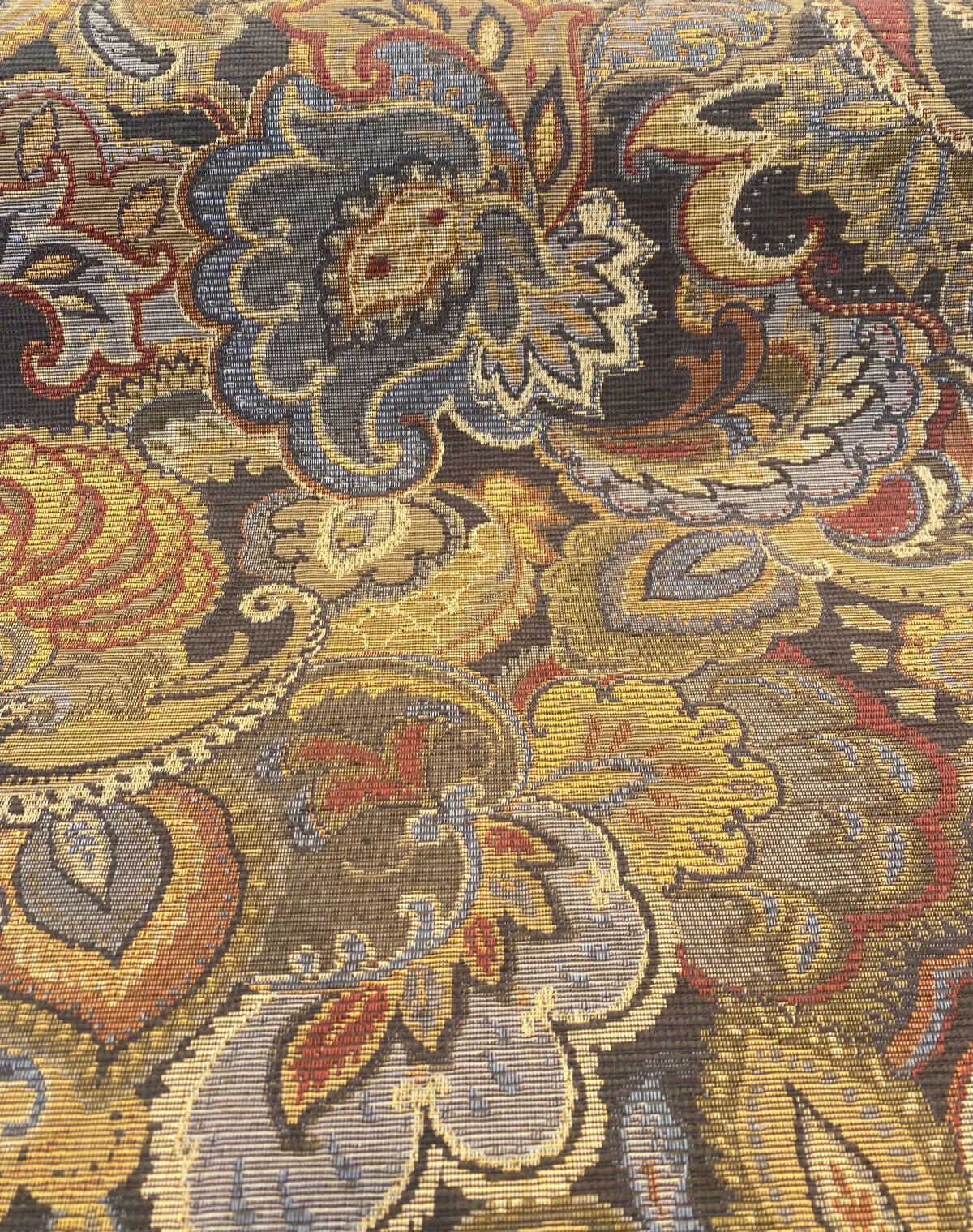 Upholstery Miranda Coffee Paisley Chenille Upholstery Fabric By The Yard