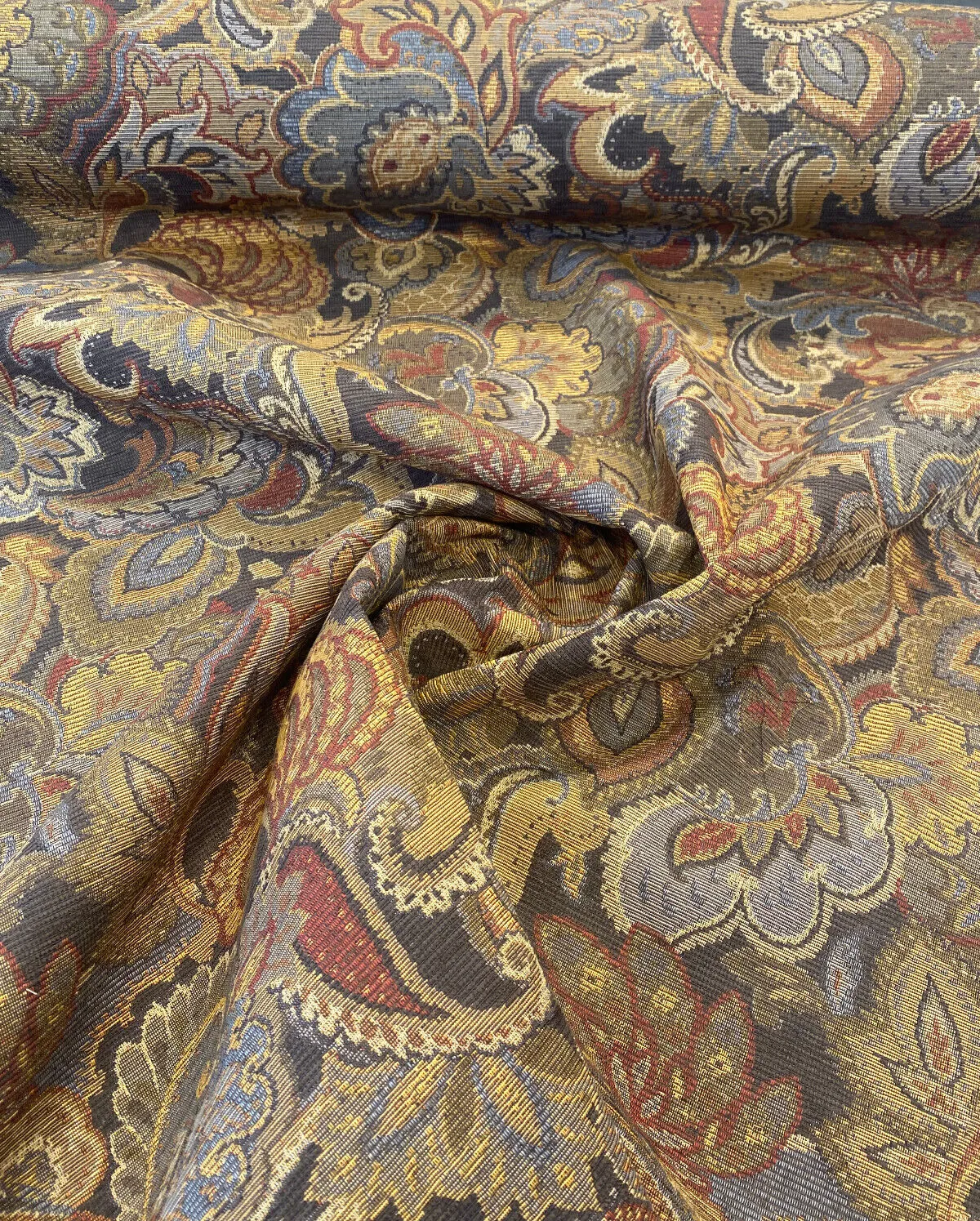 Upholstery Miranda Coffee Paisley Chenille Upholstery Fabric By The Yard