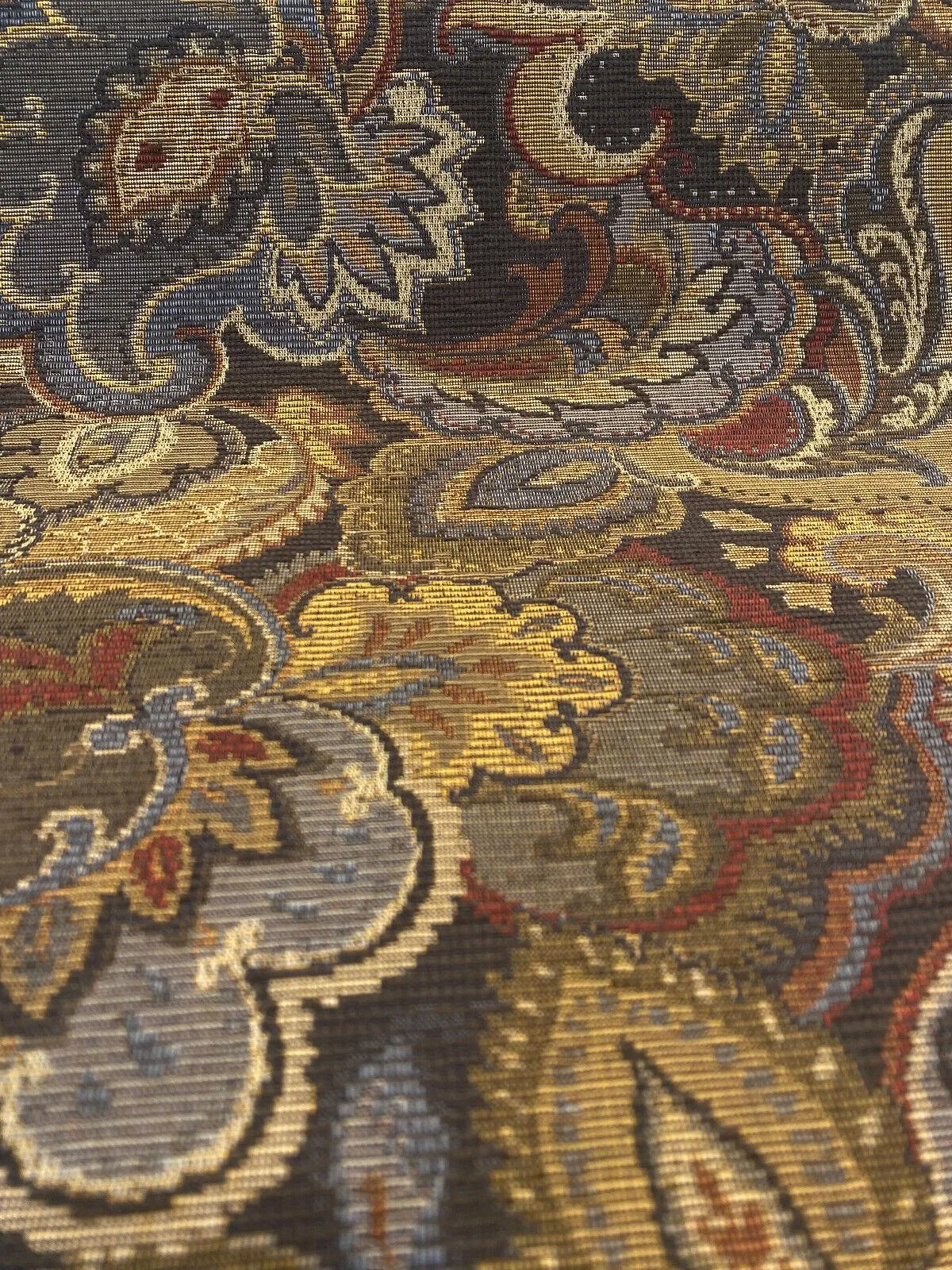 Upholstery Miranda Coffee Paisley Chenille Upholstery Fabric By The Yard