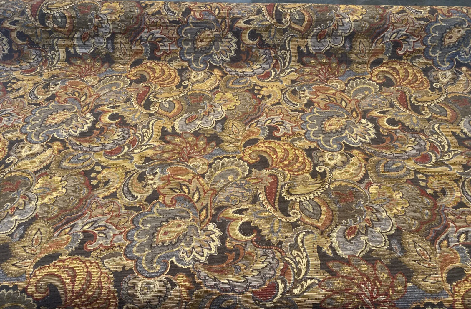 Upholstery Miranda Coffee Paisley Chenille Upholstery Fabric By The Yard