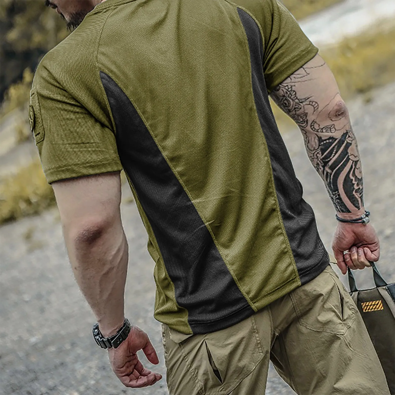 USA TACTICAL COLOR BLOCK RAGLAN GRAPHI TEE