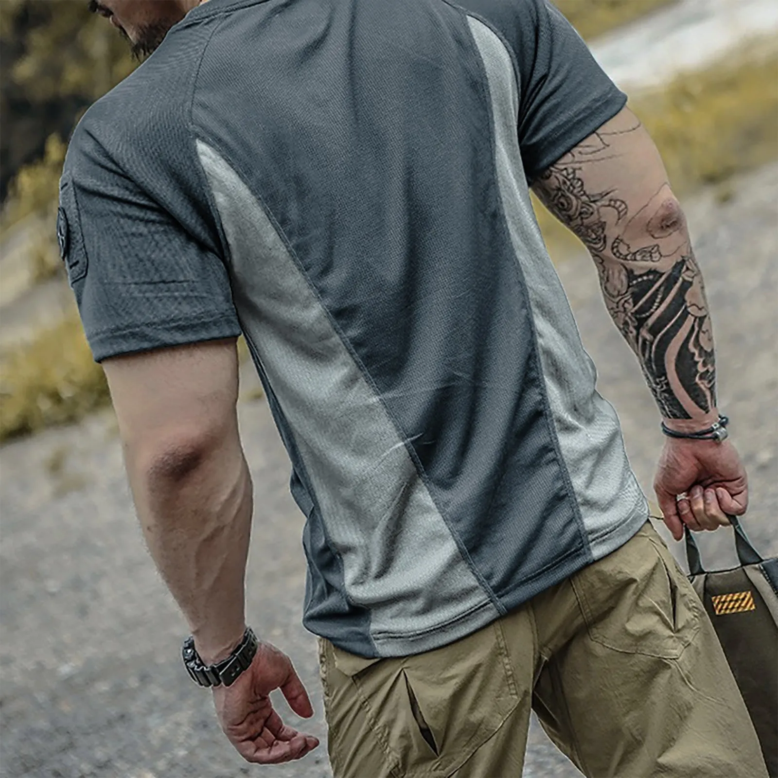 USA TACTICAL COLOR BLOCK RAGLAN GRAPHI TEE