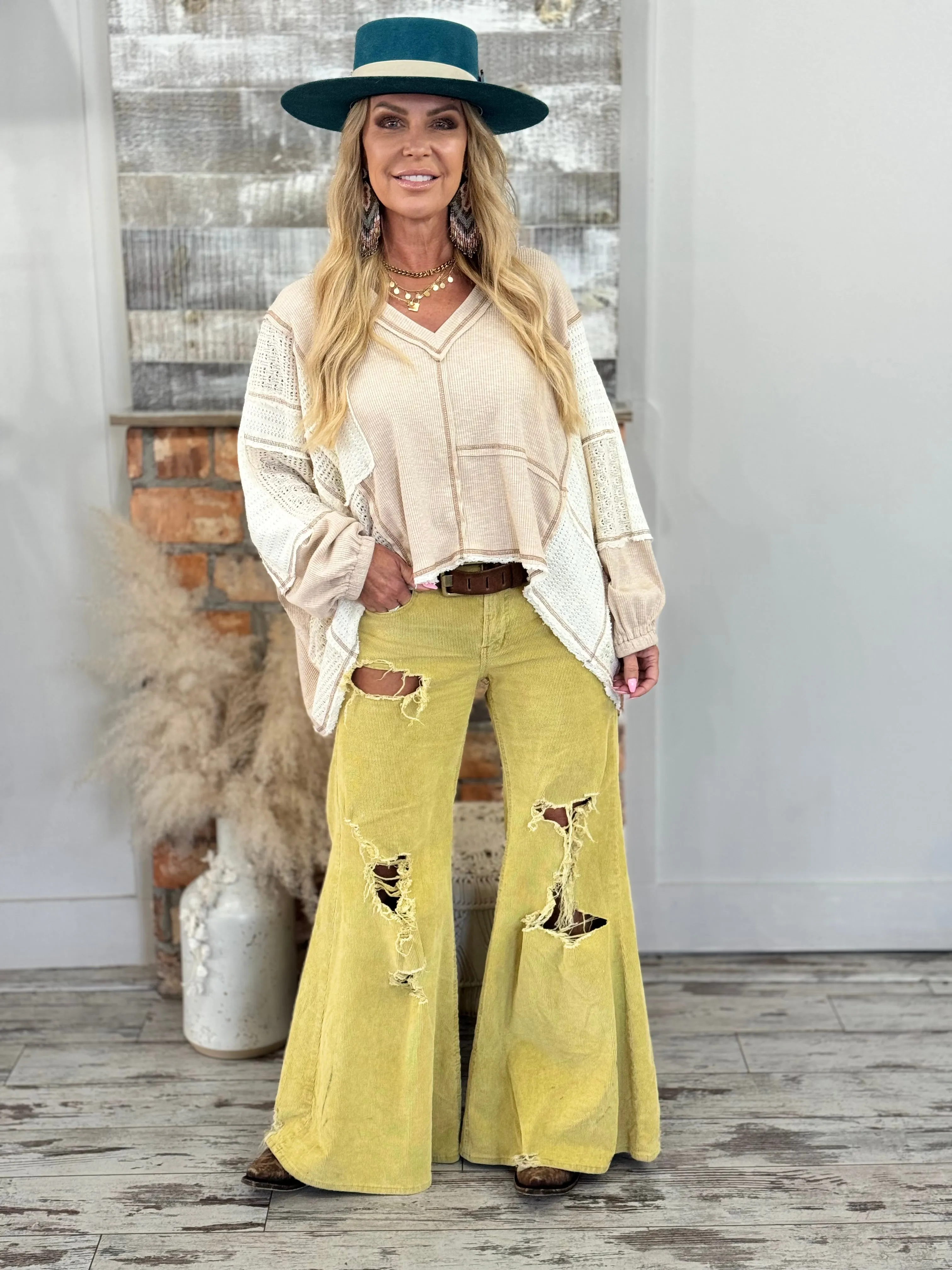 Vintage Oversized Slouch Top in Natural