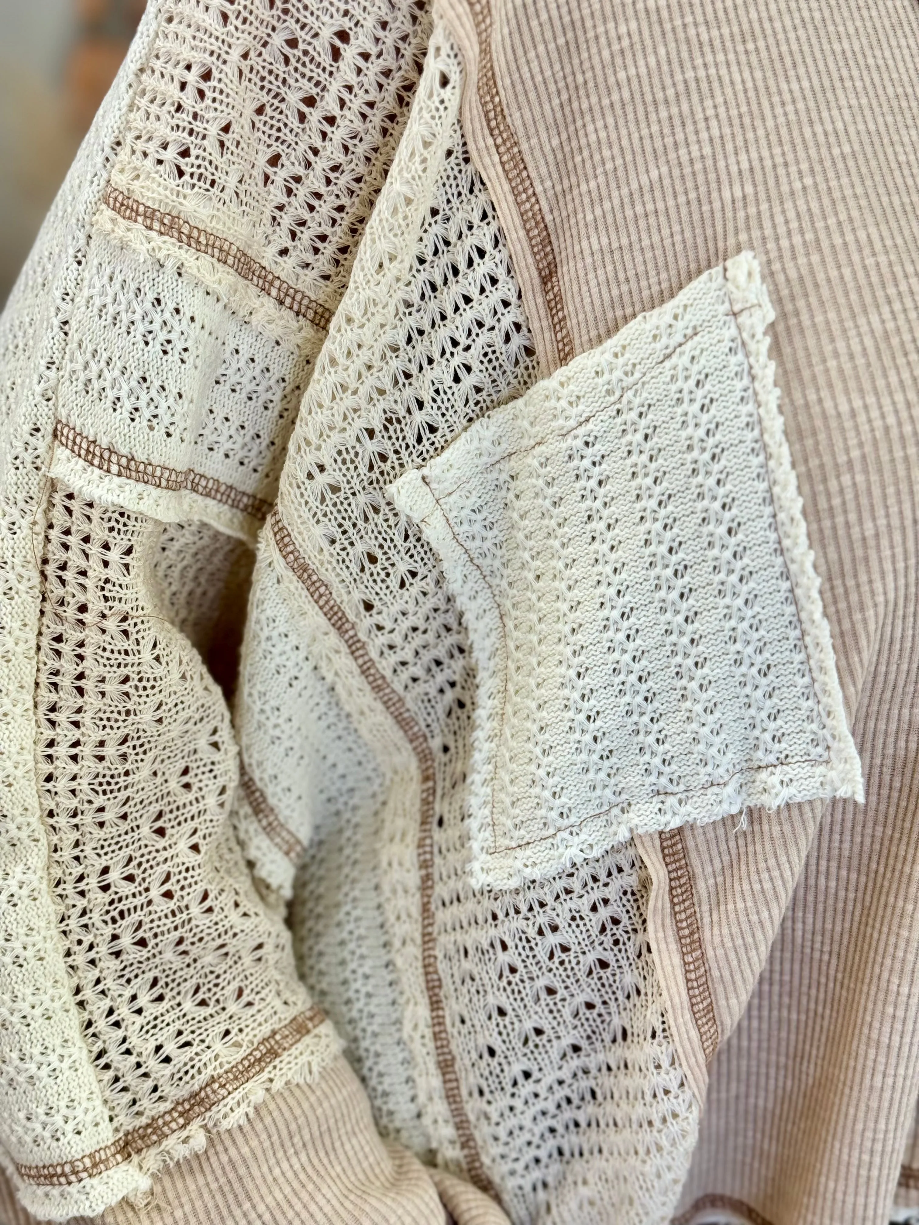 Vintage Oversized Slouch Top in Natural