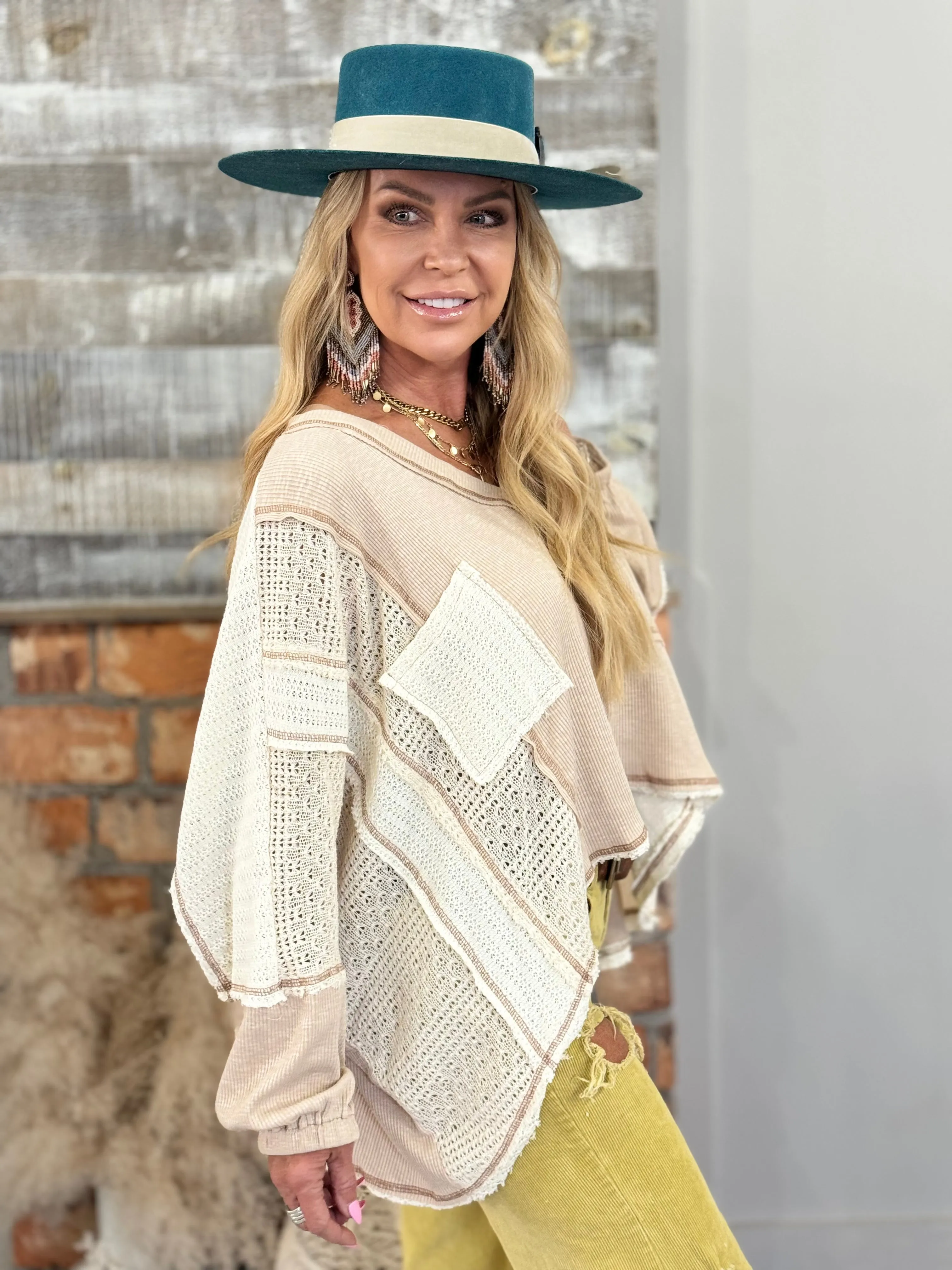 Vintage Oversized Slouch Top in Natural