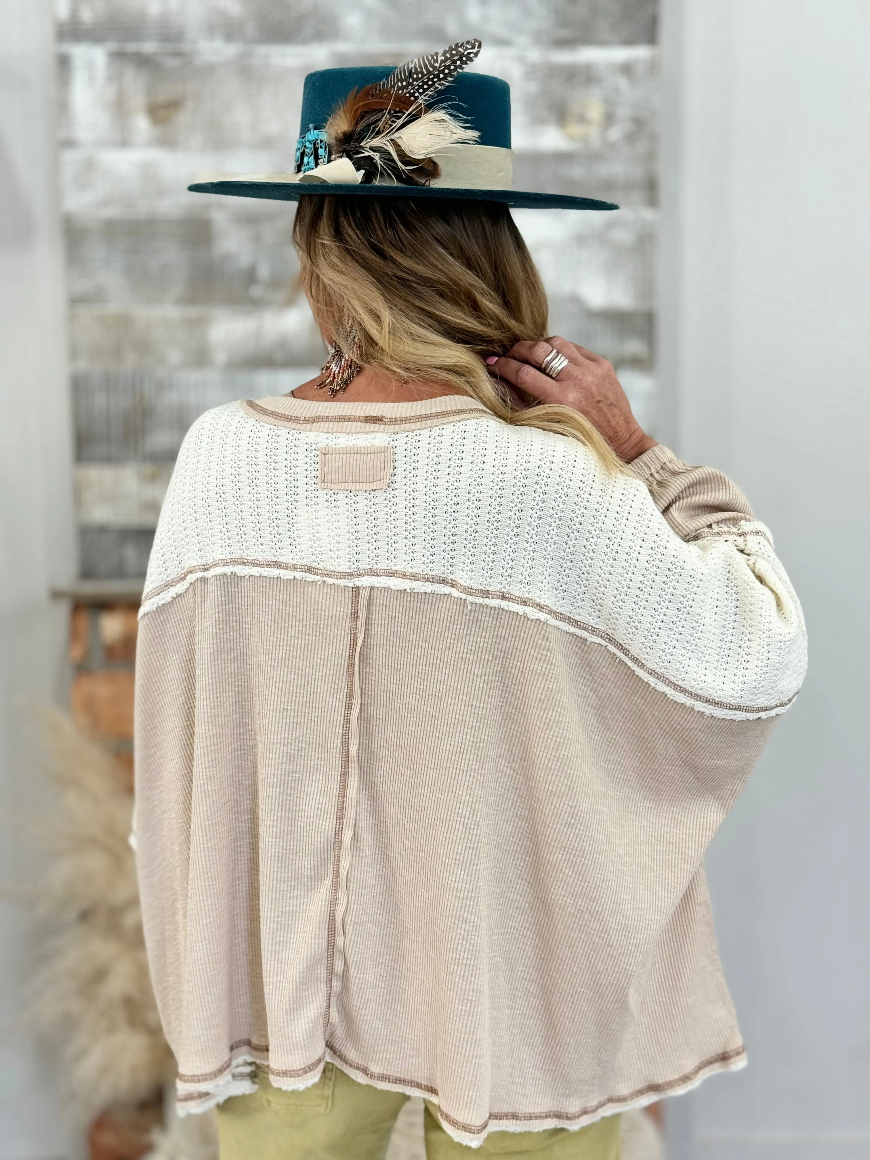 Vintage Oversized Slouch Top in Natural