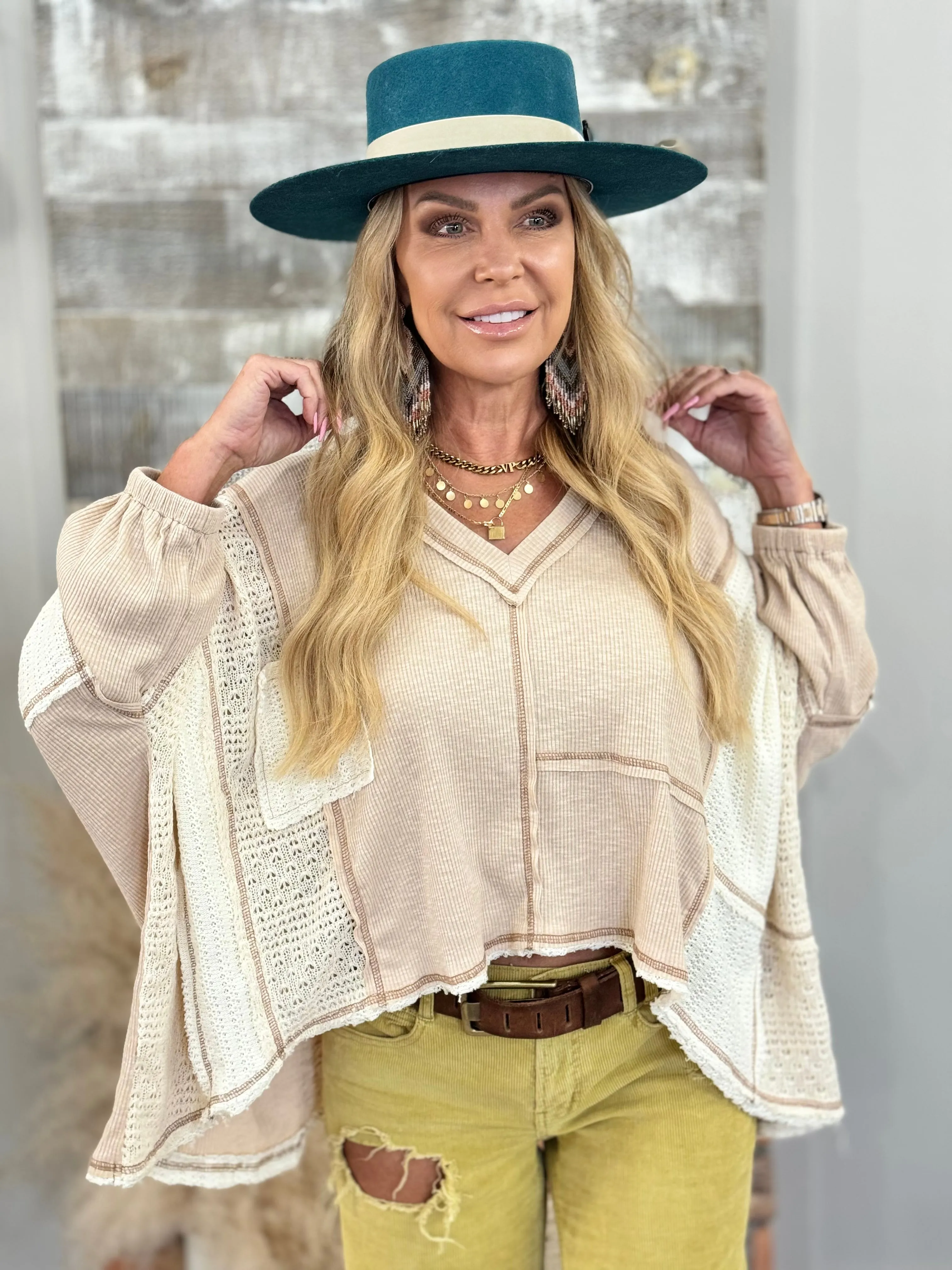 Vintage Oversized Slouch Top in Natural