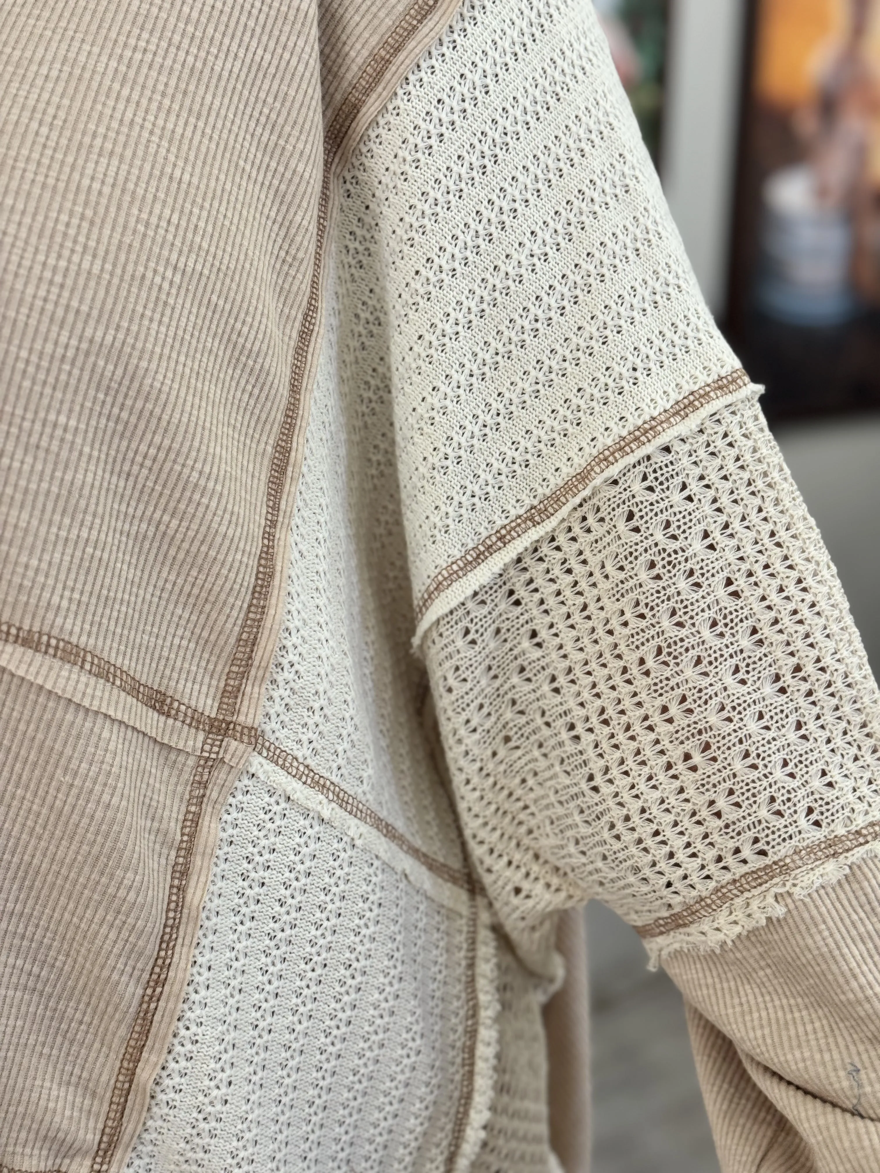 Vintage Oversized Slouch Top in Natural