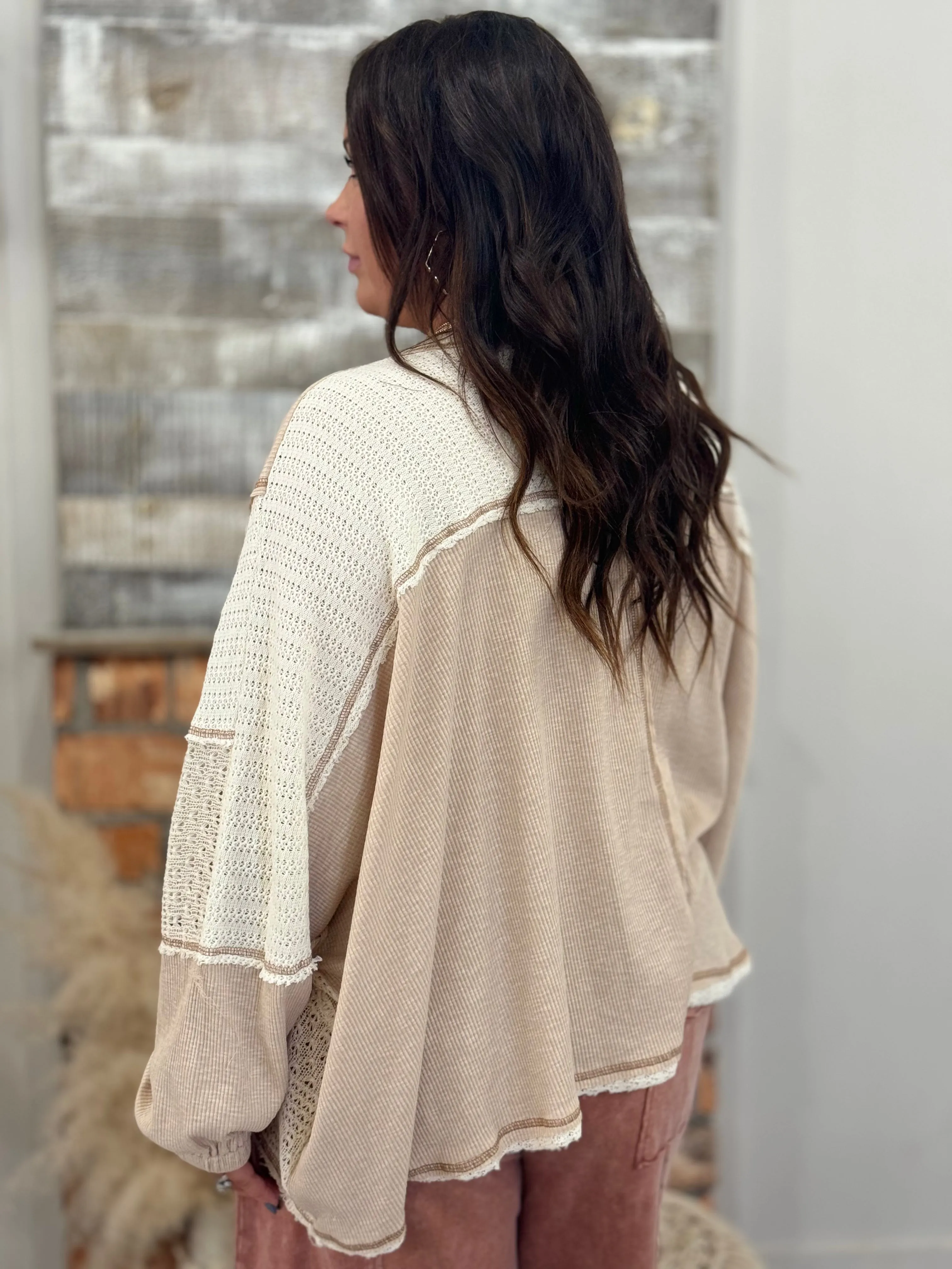 Vintage Oversized Slouch Top in Natural