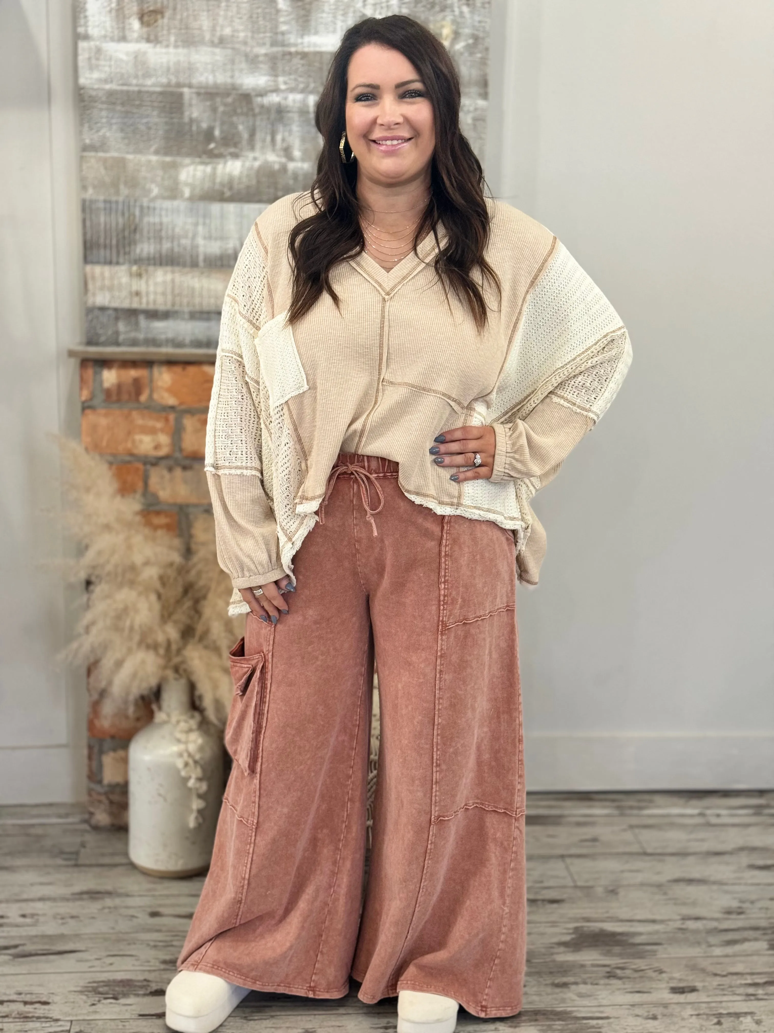 Vintage Oversized Slouch Top in Natural