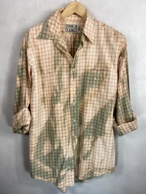Vintage Peach, Light Green and Cream Lightweight Cotton Size Large