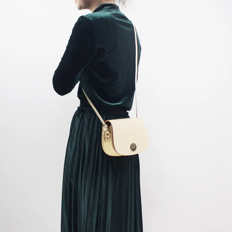 Vintage Womens Leather Saddle Crossbody bags Leather Shoulder Bag