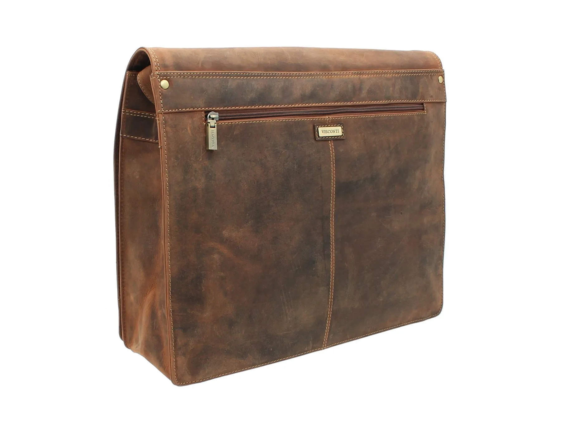 Visconti large oiled leather messenger/laptop bag 16054